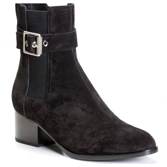 Rag & Bone - Wilson Buckled Suede Ankle Boots -Charcoal gray size 37 US 6.5 - Picture 1 of 11